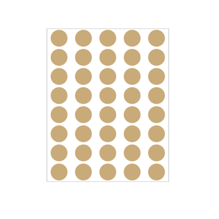 NEVS 1/2" Color Coding Dots Tan - Sheet Form DOT-12M Tan